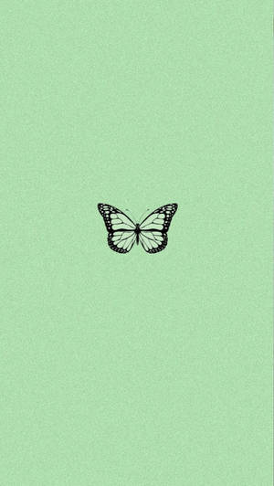 Super Light Green Aesthetic Butterfly Wallpaper