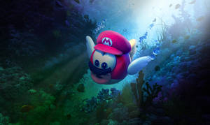 Super Mario Odyssey Cheep Cheep Swiminng In Sea Wallpaper
