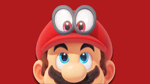 Super Mario Odyssey Mario And Cappy On Red Wallpaper