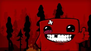 Super Meat Boy In Forest Wallpaper
