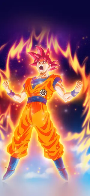 Super Saiyan God Goku Dragon Ball Super Iphone Wallpaper