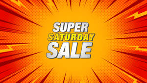 Super Saturday Sale In Comical Sun Rays Wallpaper