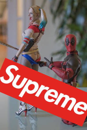 Superhero Supreme Deadpool And Harley Quinn Wallpaper