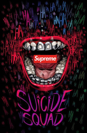 Superhero Supreme Suicide Squad Joker Mouth Wallpaper