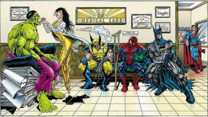 Superheroes In Hospital Comic Book Wallpaper