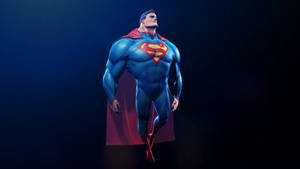 Superman Stands Atop A Building, Ready To Protect The City. Wallpaper