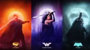 Superman Wonder Woman Batman Banners Wallpaper