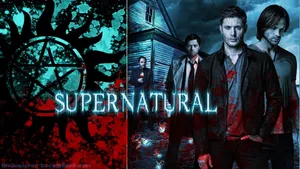 Supernatural Characters With Pentagram Symbol Wallpaper