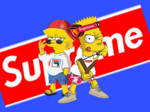 Supreme Bart Simpson And Lisa Wallpaper
