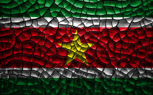 Suriname Cracked Flag Wallpaper