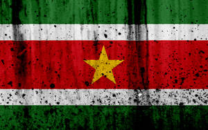 Suriname Splattered Flag Wallpaper