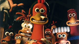 Surprised Chickens Scene From The Chicken Run Movie Wallpaper