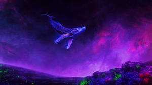 Surreal Whale Floating 4k Purple Wallpaper