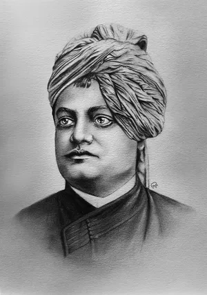 Swami Vivekananda Stencil Portrait Wallpaper