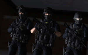 Swat Team In Action Under Midnight Sky Wallpaper