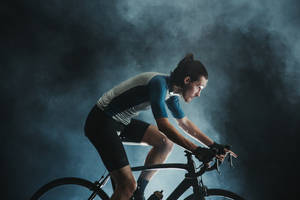 Sweating Cycling Man Wallpaper
