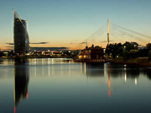 Swedbank Building In Riga Wallpaper