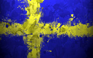Sweden Painted Flag Wallpaper