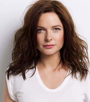 Swedish Actress Rebecca Ferguson White Crew Neck T Shirt Wallpaper