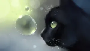 Sweet And Playful - A Kawaii Anime Cat Wallpaper