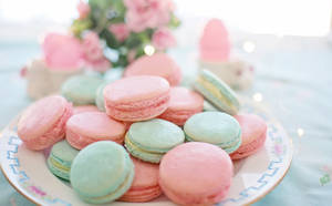 Sweet Delight In Pastel: Captivating Macaroons In Soft Colors Wallpaper