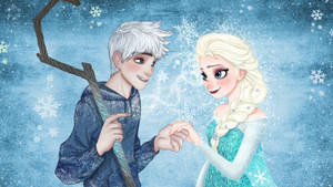Sweet Elsa And Jack Frost Wallpaper