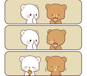 Sweet Moments With Milk And Mocha Bears Wallpaper