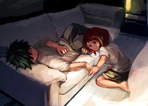 Sweet Ochacco Holding Deku's Hand Wallpaper