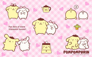 Sweet Pompompurin And Macaroon Wallpaper