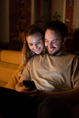 Sweet Smiling Couple Love Iphone Wallpaper