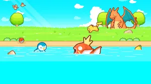 Swimming Magikarp Playing Pokemon Wallpaper