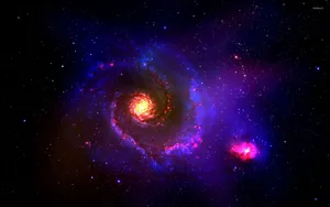 Swirling Blue And Purple Galaxy Wallpaper