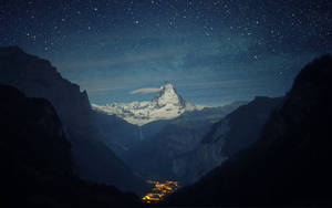 Swiss Alps Bird's Eye View Shot Wallpaper