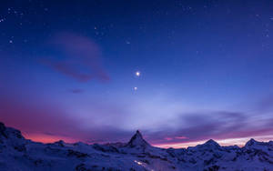 Swiss Alps Blue Purple Sky Wallpaper