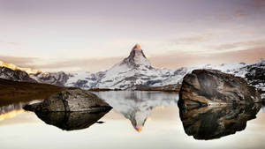 Swiss Alps Lake Mirror View Wallpaper
