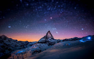 Swiss Alps Night View Wallpaper