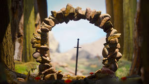 Sword In Stone Arch Ring Wallpaper