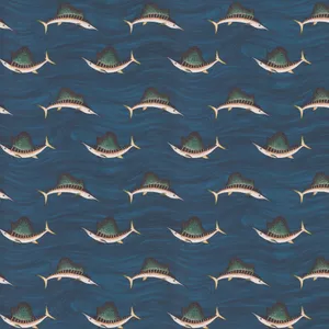 Swordfish Pattern Sea Background Wallpaper