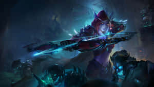 Sylvanas Windrunner Neon Blue Arrow Wallpaper