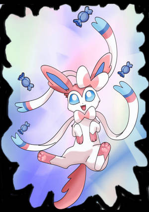 Sylveon And Candy Art Wallpaper