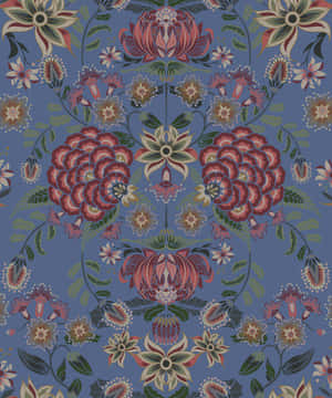 Symmetrical Floral Designer Wallpaper