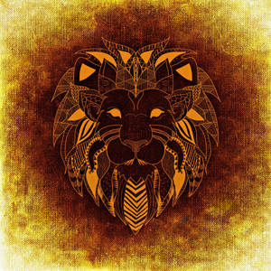 Symmetrical Geometric Lion Art Wallpaper