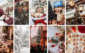 Symmetrical Holiday Vibes Christmas Mac Aesthetic Wallpaper