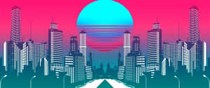 Synthwave City Digital Art Wallpaper