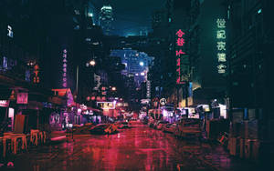 Synthwave Midnight City Life Wallpaper