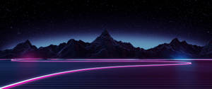 Synthwave Mountain Landscape Wallpaper