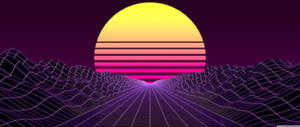 Synthwave Sun On Valley Wallpaper