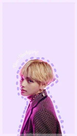 Taehyung Cute Cutout Photograph Wallpaper