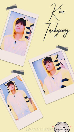 Taehyung Cute Polaroid Pictures Wallpaper