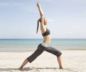 Tai Chi Instructor On The Beach Wallpaper